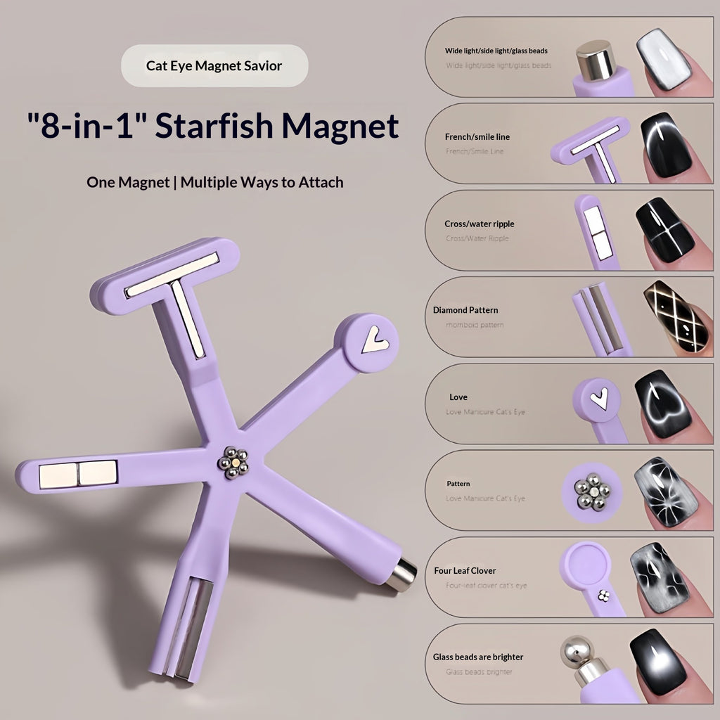 Outil magnétique d'art à ongles à oeil de chat le plus vendu 8-en-1