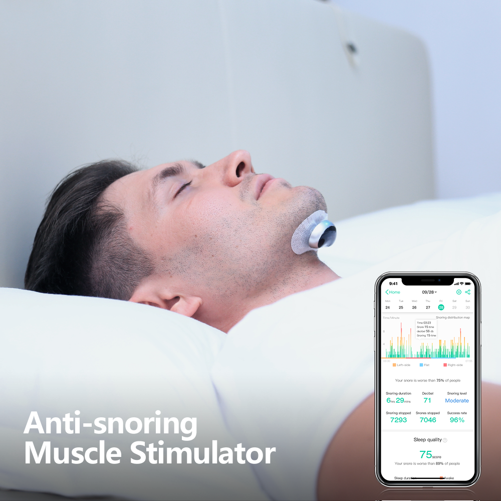 Dispositif anti-ronflement intelligent Stimulateur musculaire électronique plus avec des bandes conductrices de 20pcs