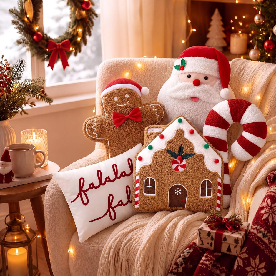 5 Pcs Oreillers à lancer de Noël
