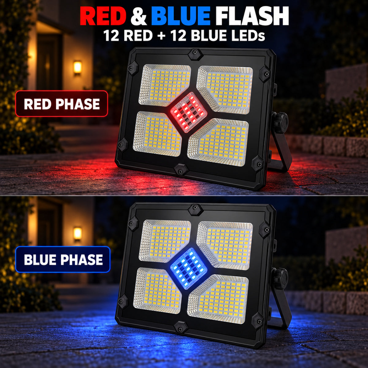 Afficheur de batterie rechargeable alimenté par l'énergie solaire Type C LED Lumière W885 1 Bleu rouge variable