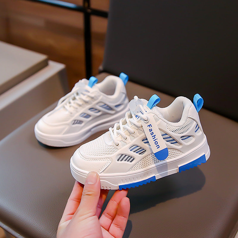 Mode Enfants Respirant Mesh Chaussures Moyen et Grand Enfants Sneakers Garçons Blanc S