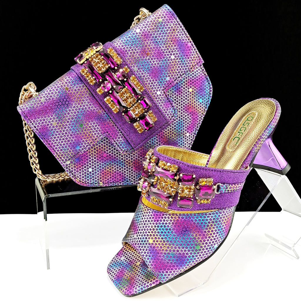 Chaussures et sacs pour femmes Camouflage en tissu Perceuse perceuse décorative à talons hauts