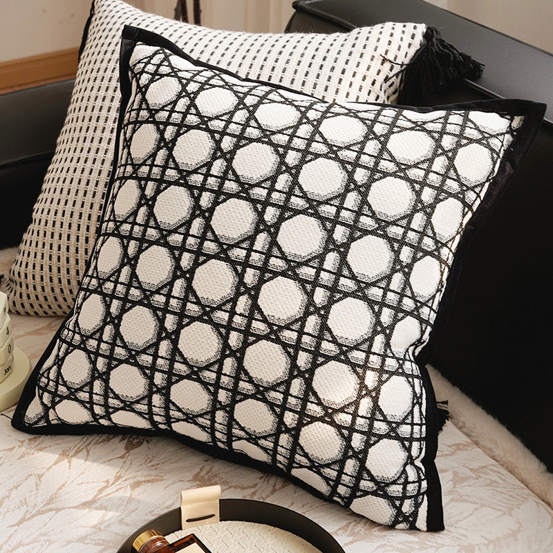 Moyen-Century Français-Style Brown Salon Canapé Couverture oreiller