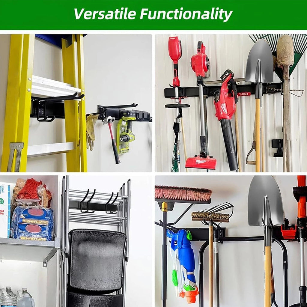 3x Garage Garden Tool Holder Storage Rack Shed Wall Mounted Organizer Long Hooks