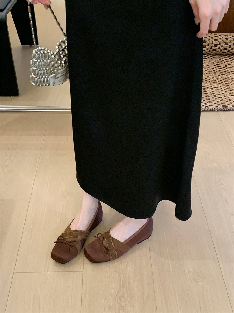 Femmes Ballet Style Bow Talon caché Mary Janes