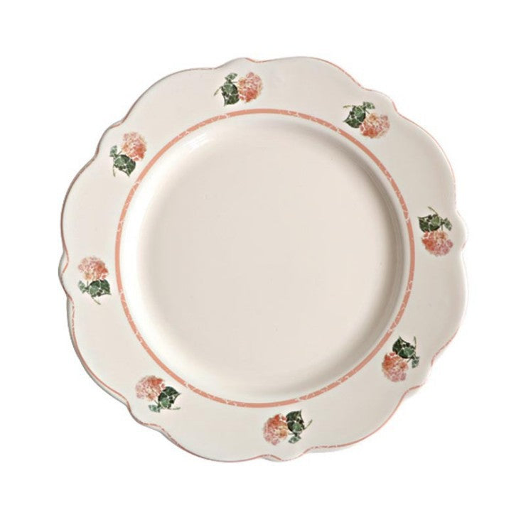 Retro American Pastoral Style Rose Edge Assiette en céramique