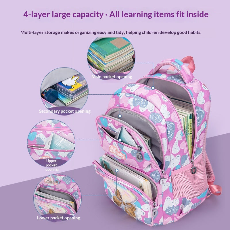 Sac d'école Cat Cartoon Cartoon Cat pour enfants