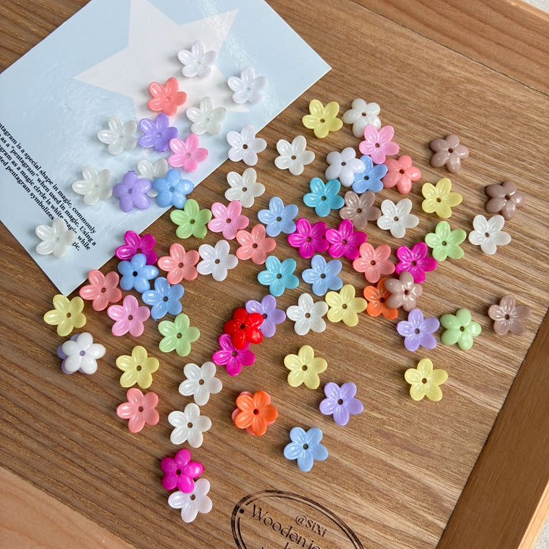 Perles de fleurs 5-Petal Acrylique