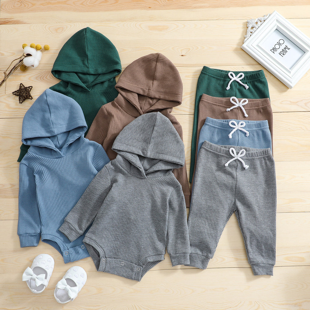 New Style Kids Hooded Romper Set