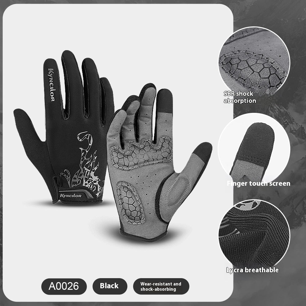Vélo de montagne extérieur Long Doigt respirant Absorption de choc Gants de vélo résistant à l'usure