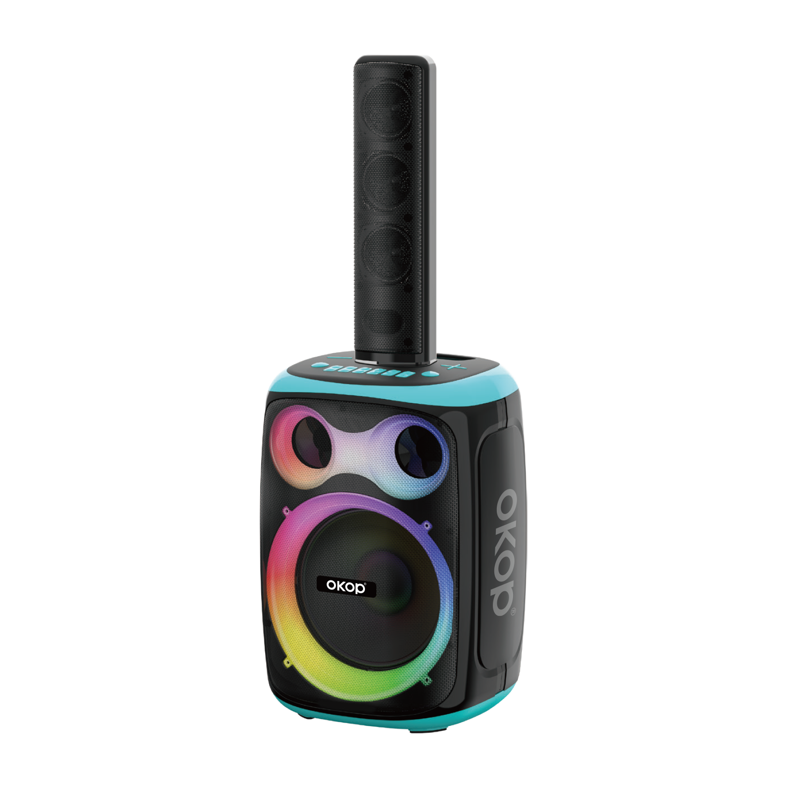 KP-8008 Haut-parleur Bluetooth sans fil 120W Haut-parleur double microphone haute puissance Karaoké Portable Outdoo