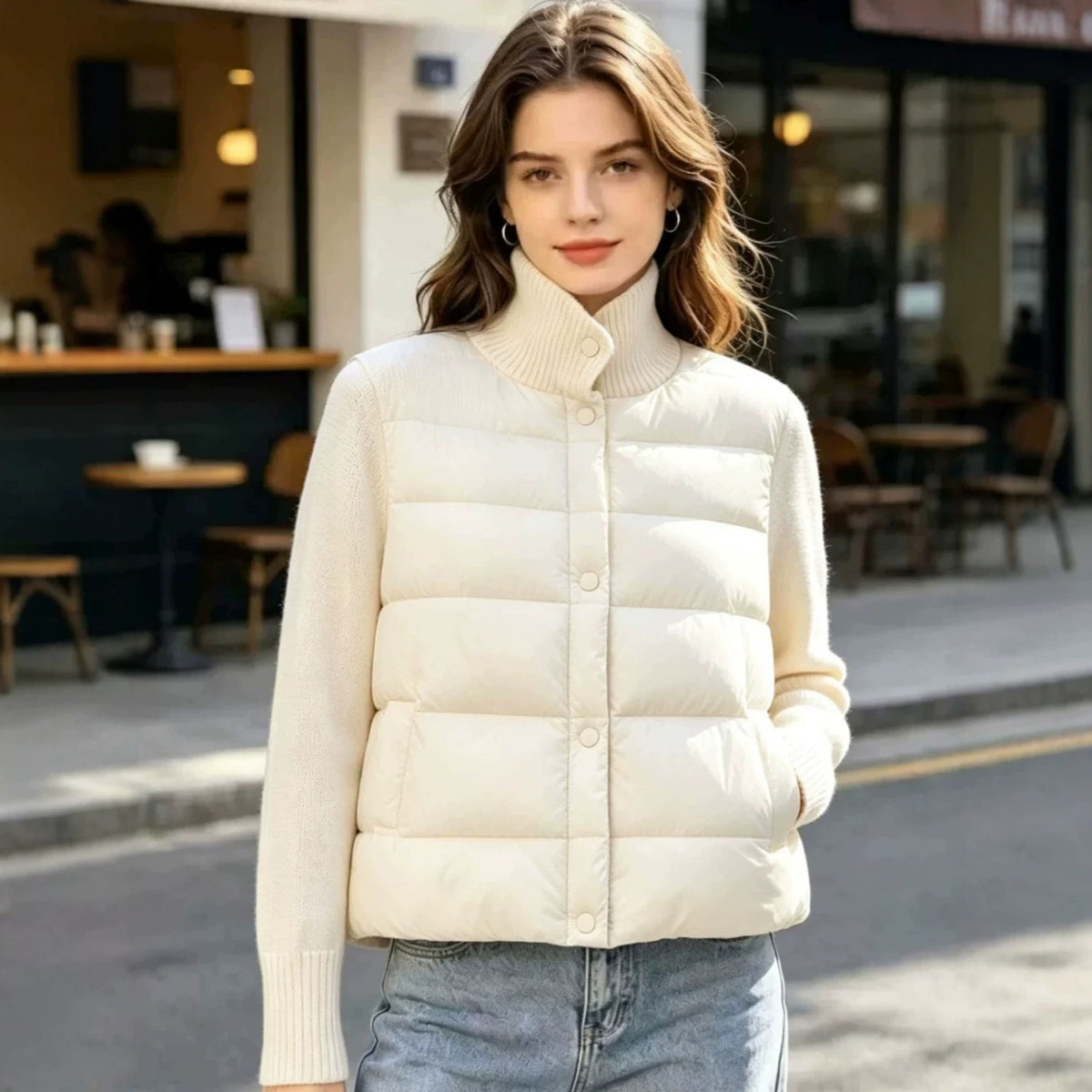Manteau de coton tricoté pour les femmes