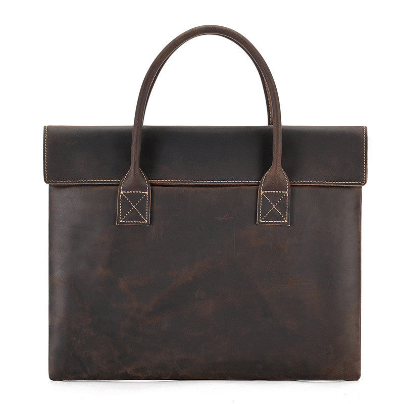 Crazy Horse cuir homme sac à main mince et portable