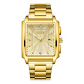 Montre simple de ceinture en acier à cadran grand carré pour hommes