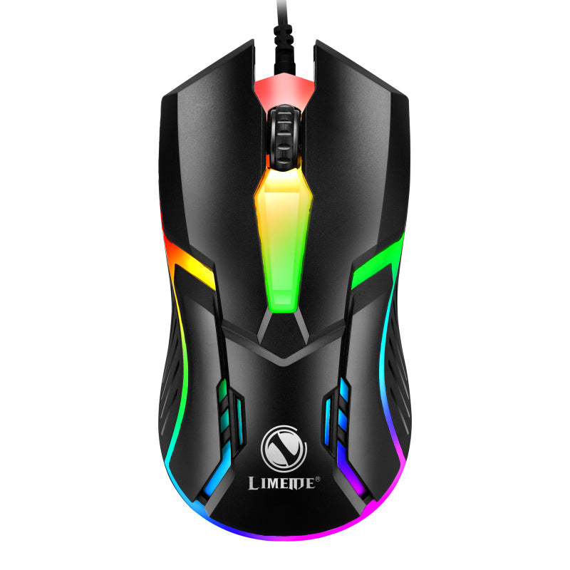 Wired backlit USB gaming mouse for competitive play