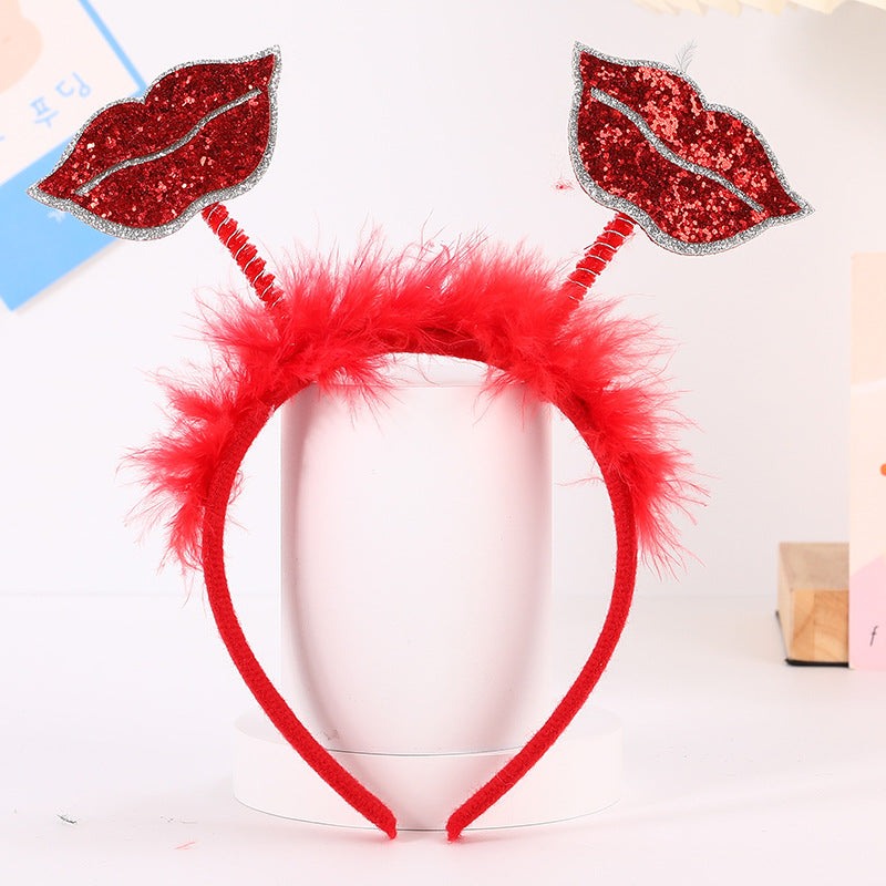 Accessoires de bandeau Cœur Rouge Trois dimensions