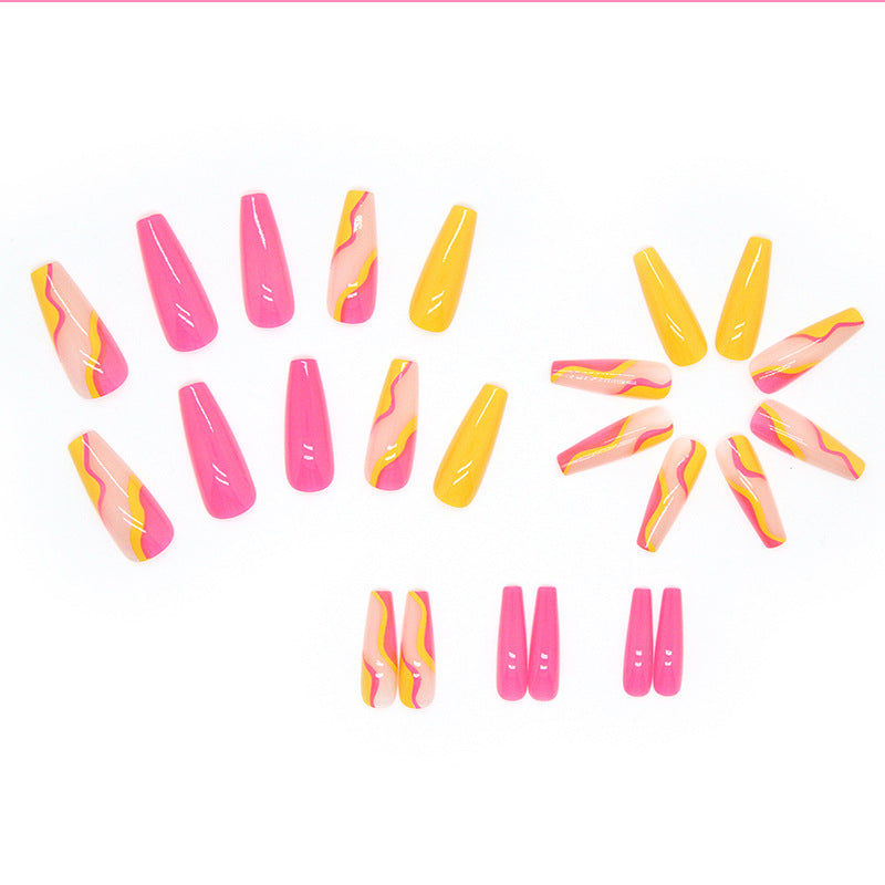 Pointe à ongles Rose jaune Rouge 24 pièces en boîte