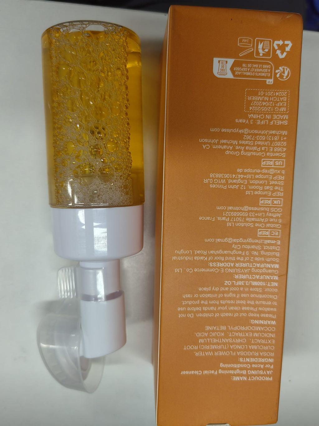 JAYSUING Mousse de nettoyage du visage curcuma