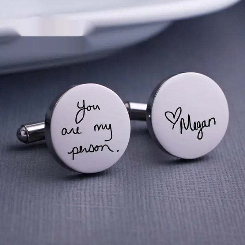 Men's Suit High-grade Cufflinks Gravured Name Pattern Cufflinks