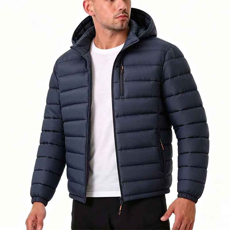 Veste de coton de couleur solide et chaude pour hommes