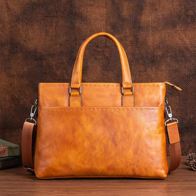 Sac à main homme en cuir à grain plein