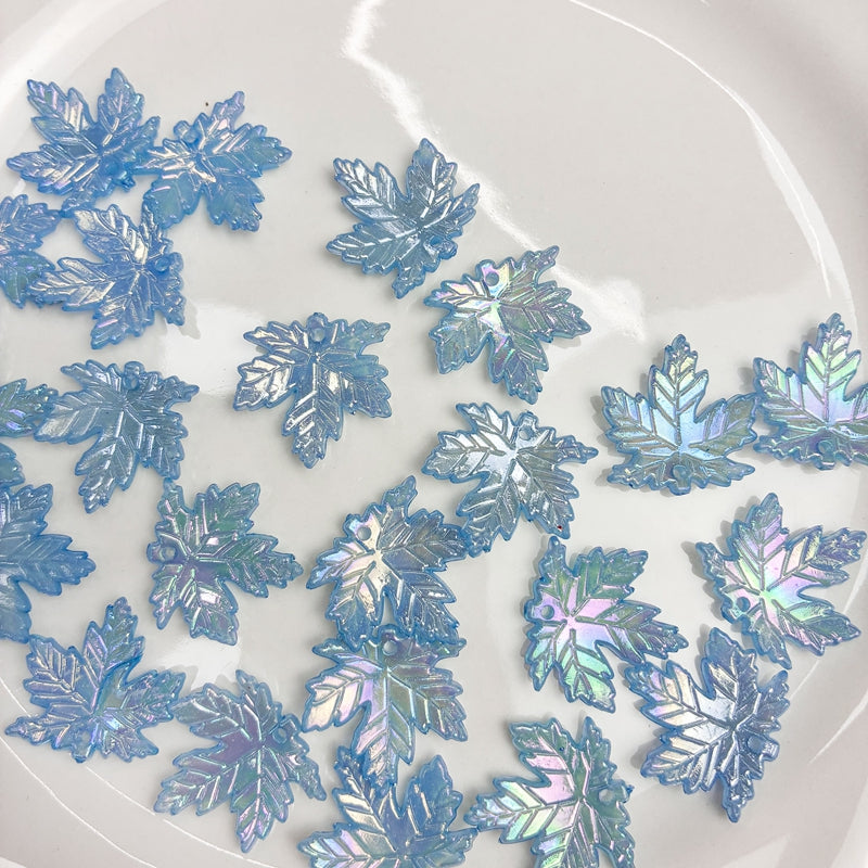 Charms de feuille d'érable en acrylique plaqué AB