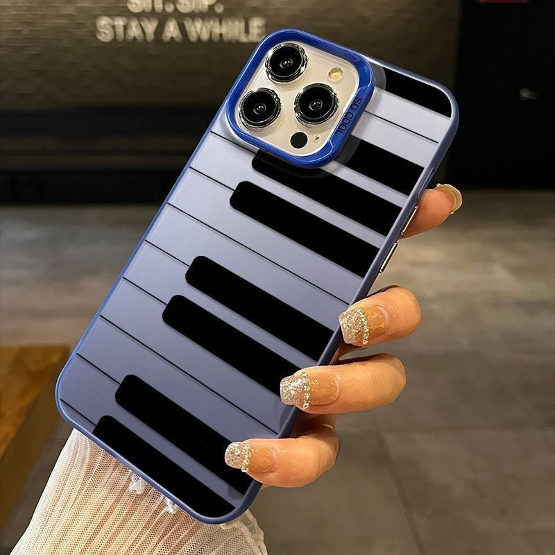 Étui de téléphone à thème noir et blanc pour piano