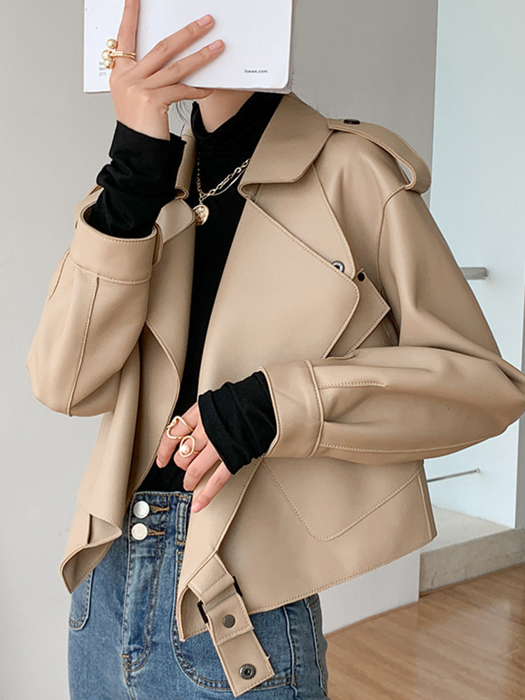 Veste en cuir véritable Veste pour femmes Manteaux en cuir mince