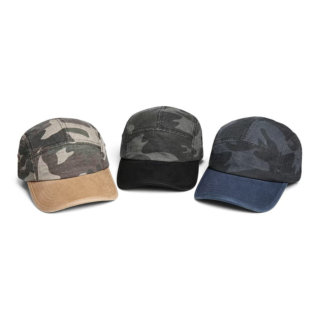 Style américain Vintage Patchwork Lavé Casquette de baseball décontractionnée