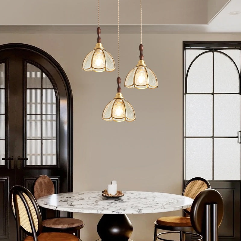 Style américain Vintage Lustre tout-cuivre Petite lumière pendentif