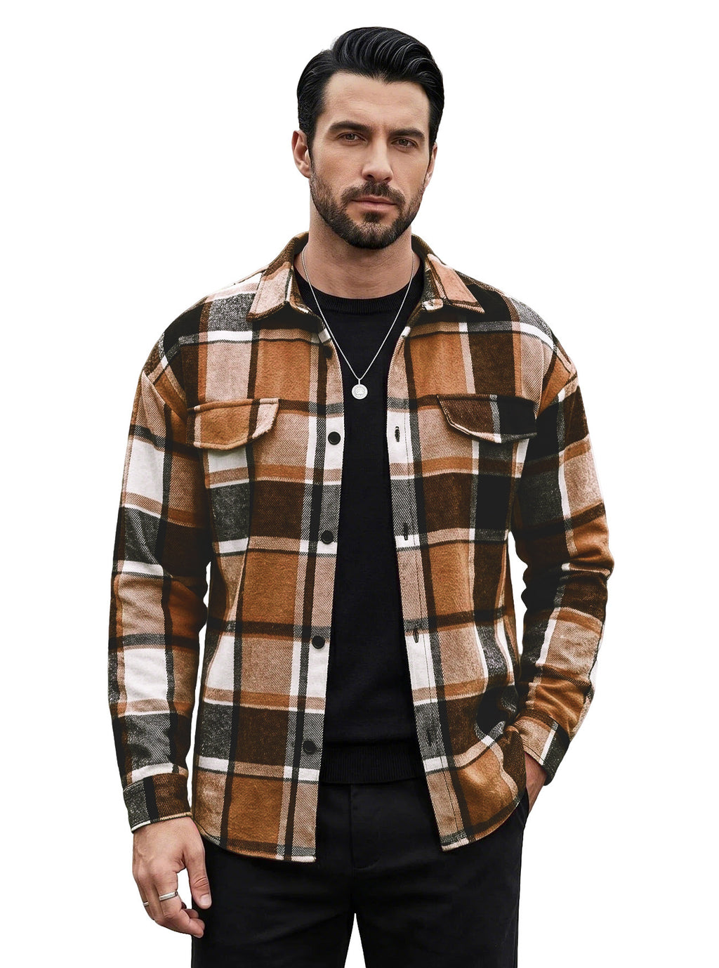 Chemise en cuir brossé vintage homme