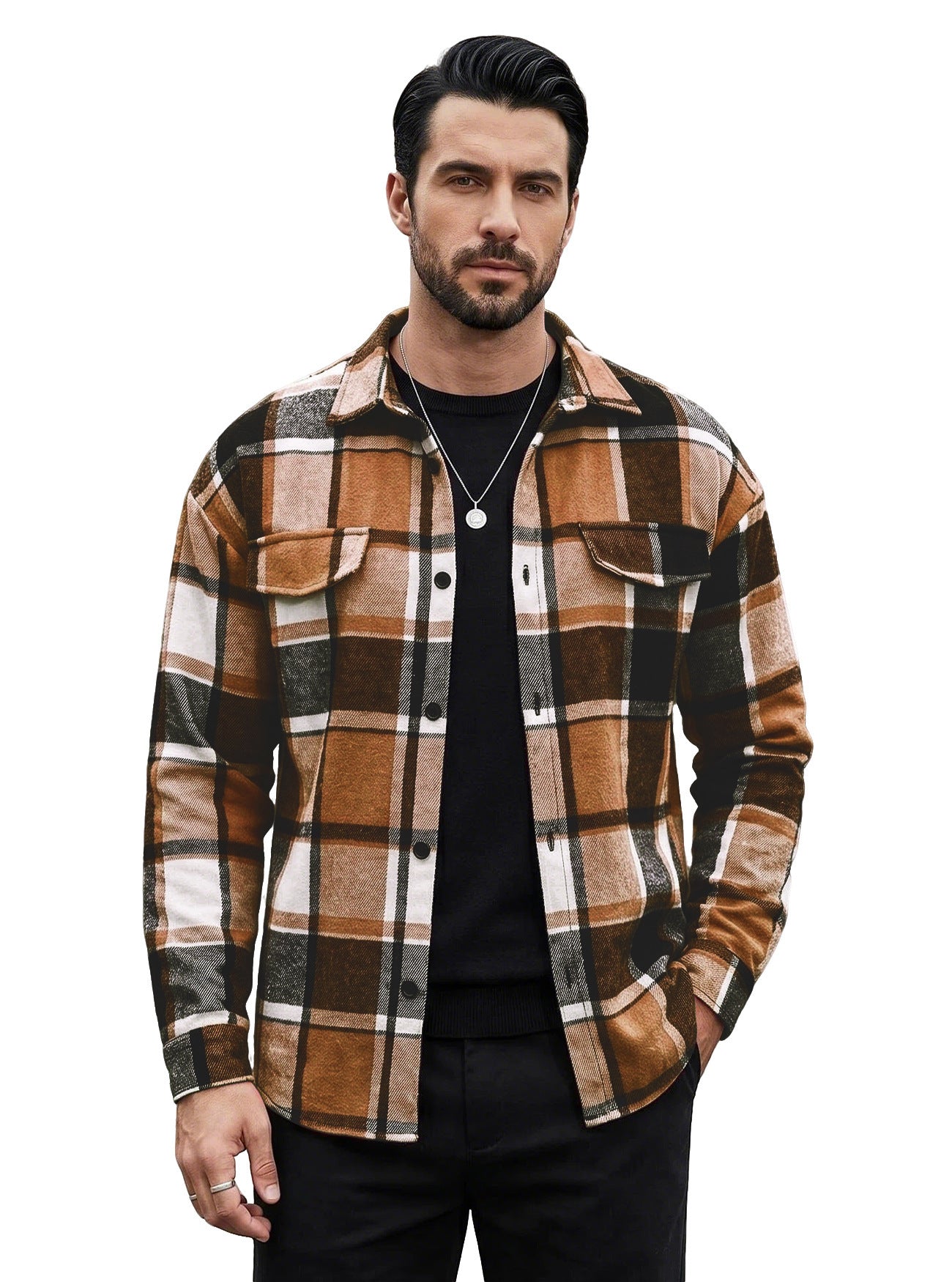 Chemise en cuir brossé vintage homme