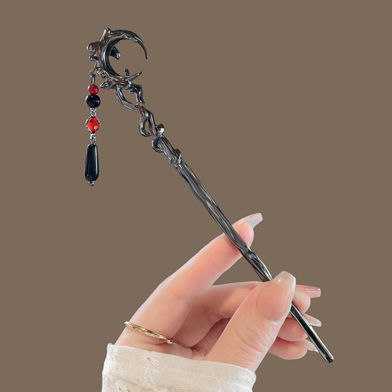 Style ancien Danceling Ornament Tassel Moon épingle à cheveux