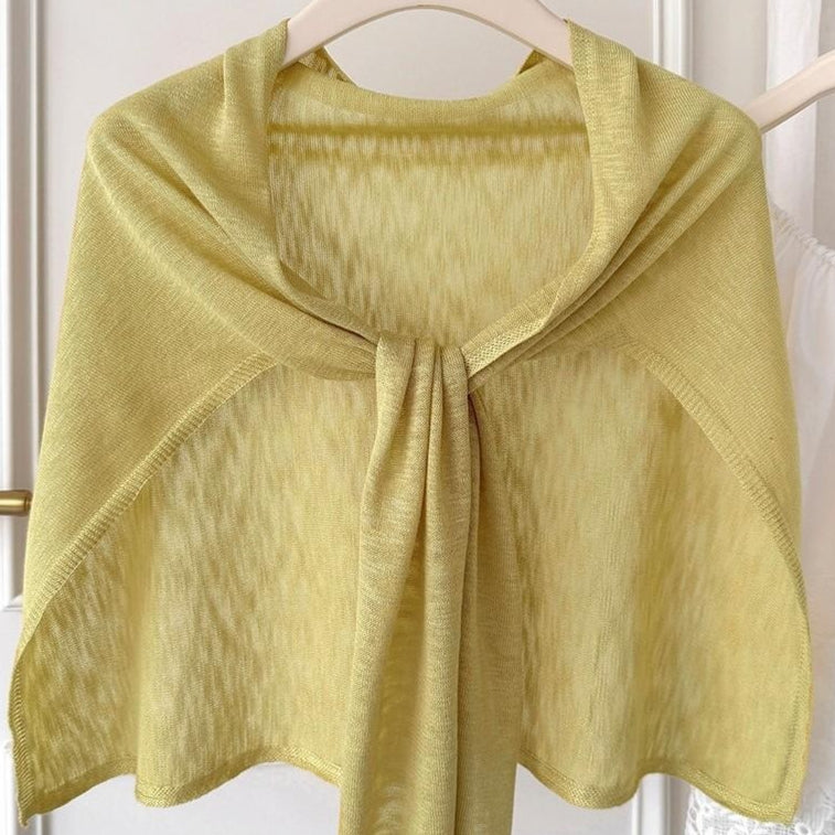 Women's Plus Size Knitted Shawl with Bamboo Pattern