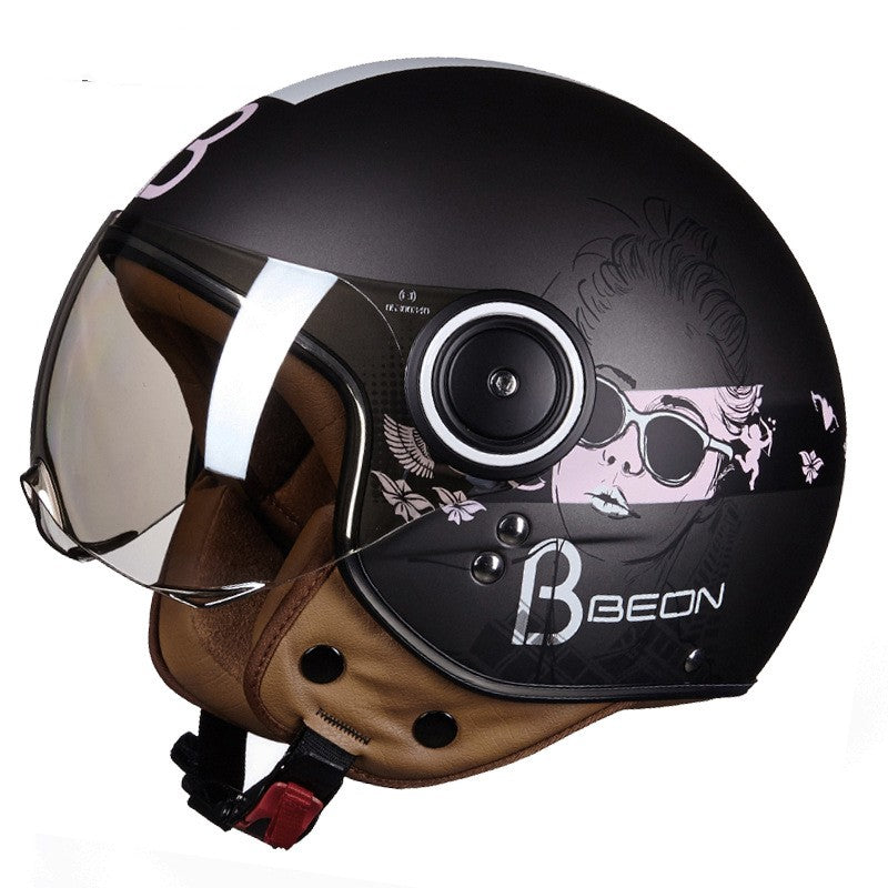 Demi casque de voiture de batterie léger semi-couvert rétro