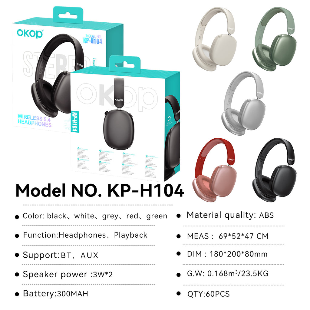 KP-H104 En stock Sur écouteurs Bluetooth haute qualité audio fil de batterie longue durée