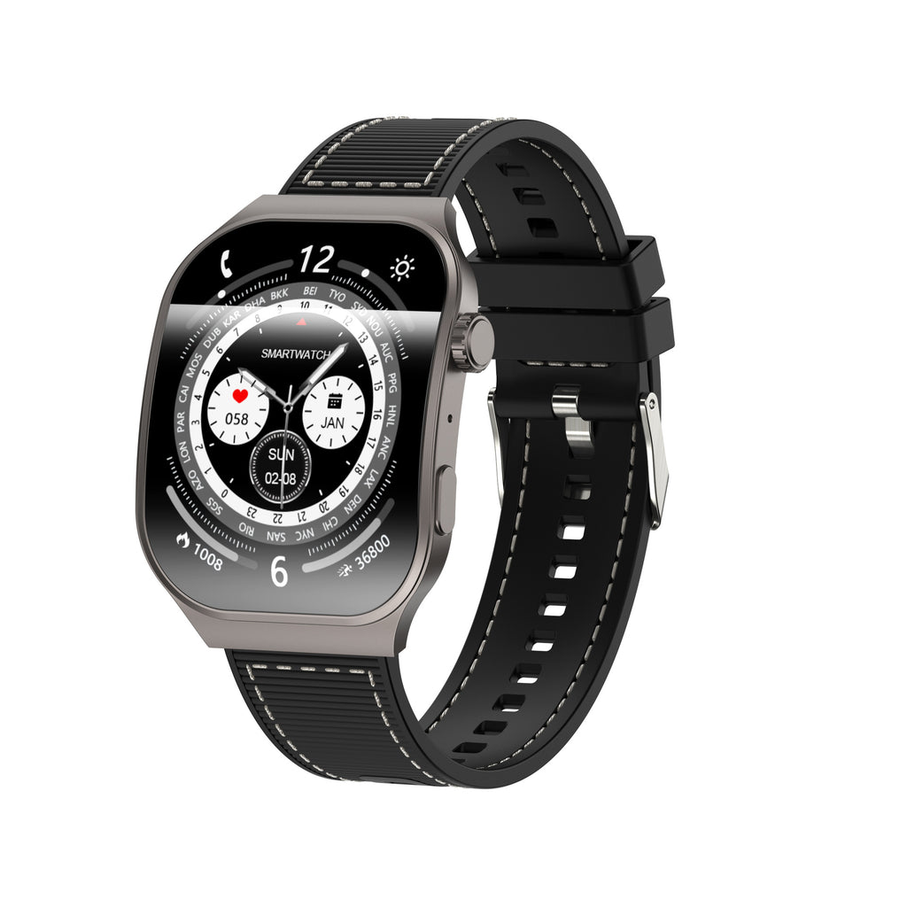 KP-S112 Modèle de montre intelligente à écran courbé avec appel de fréquence cardiaque Surveillance de la santé Oxy du sang