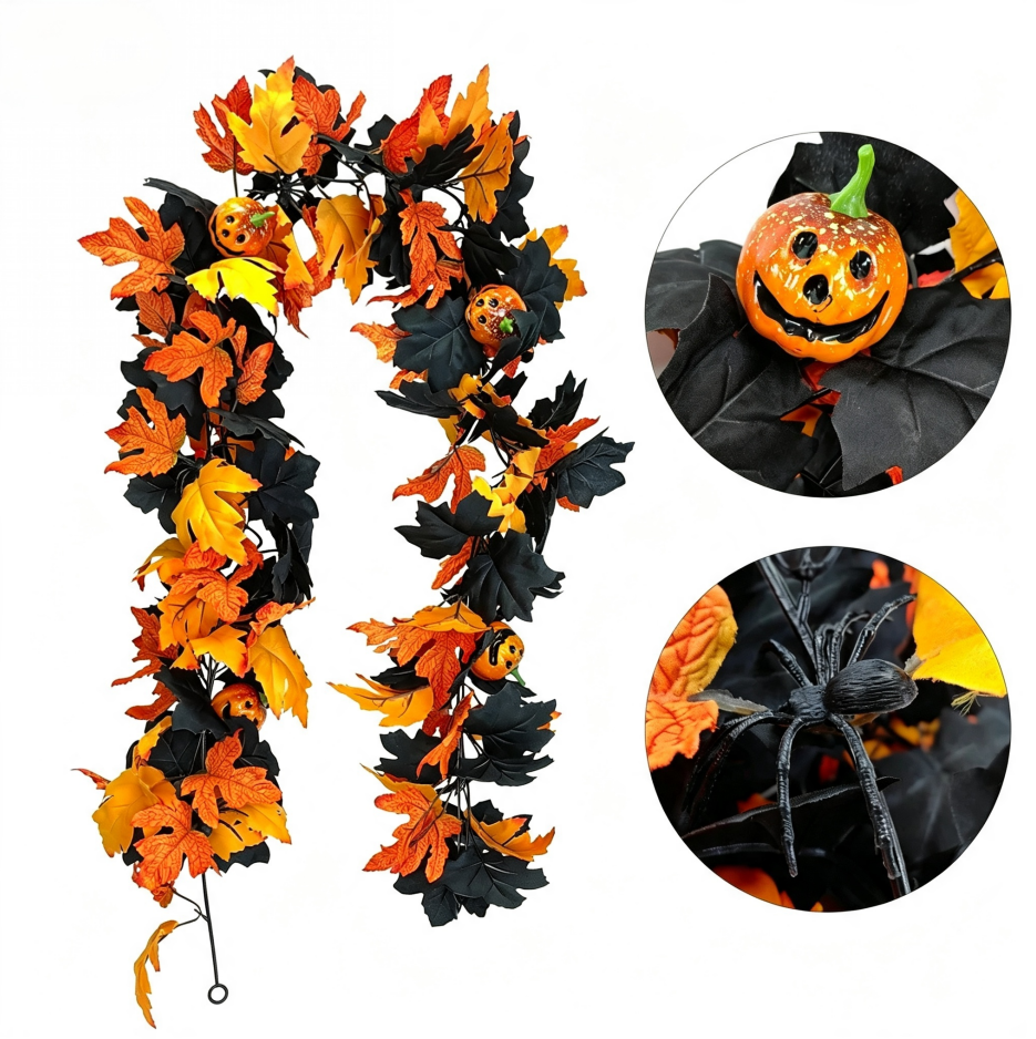 Halloween Feuille d'érable artificielle Garland