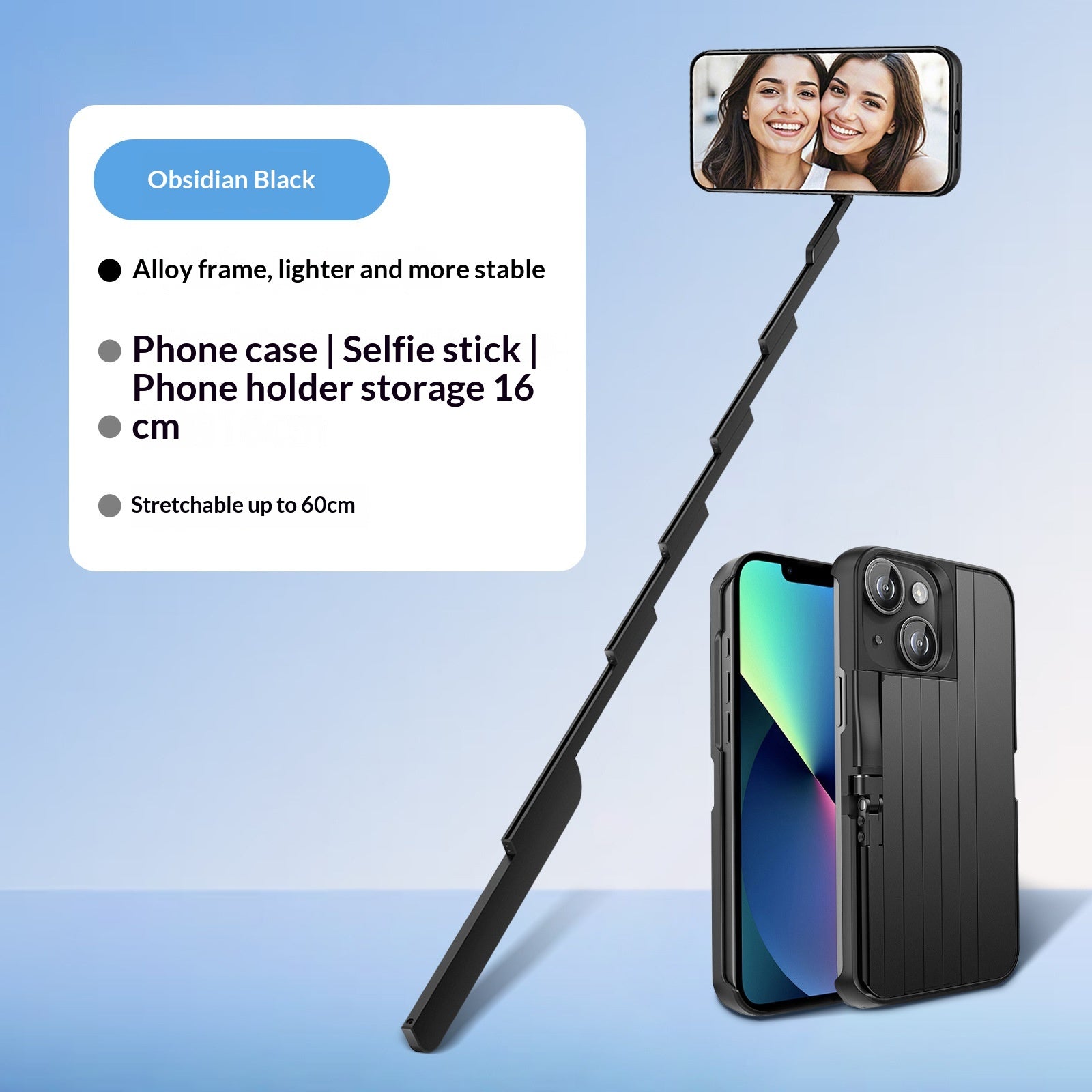 Housse Bluetooth multifonctionnelle avec bâton de Selfie