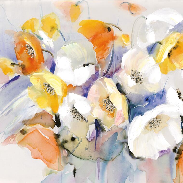 Couleur Aquarelle Florale Peinture sur toile