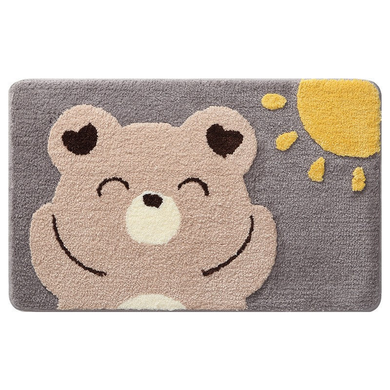 Flocked Home Doormat Salle de bain Rug Absorbent Mat antidérapant Chambre à pied Pad