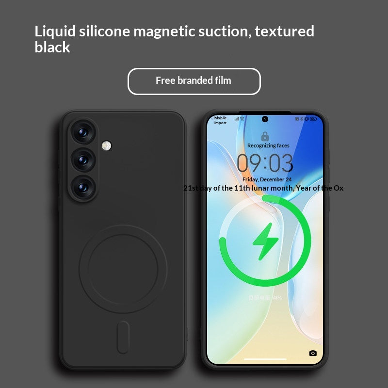 Boîtier de protection pour téléphones intelligents en silicone liquide magnétique