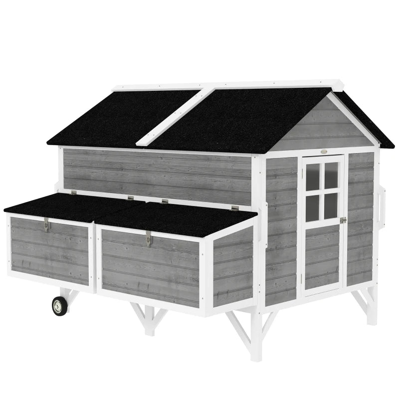 Roues Coop W de poulet en bois
