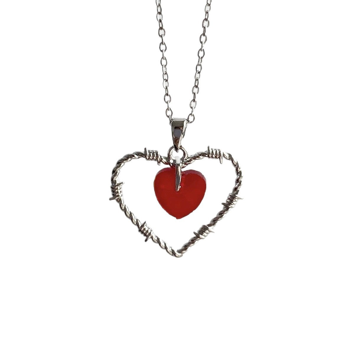 Collier de coeur rouge pour les femmes
