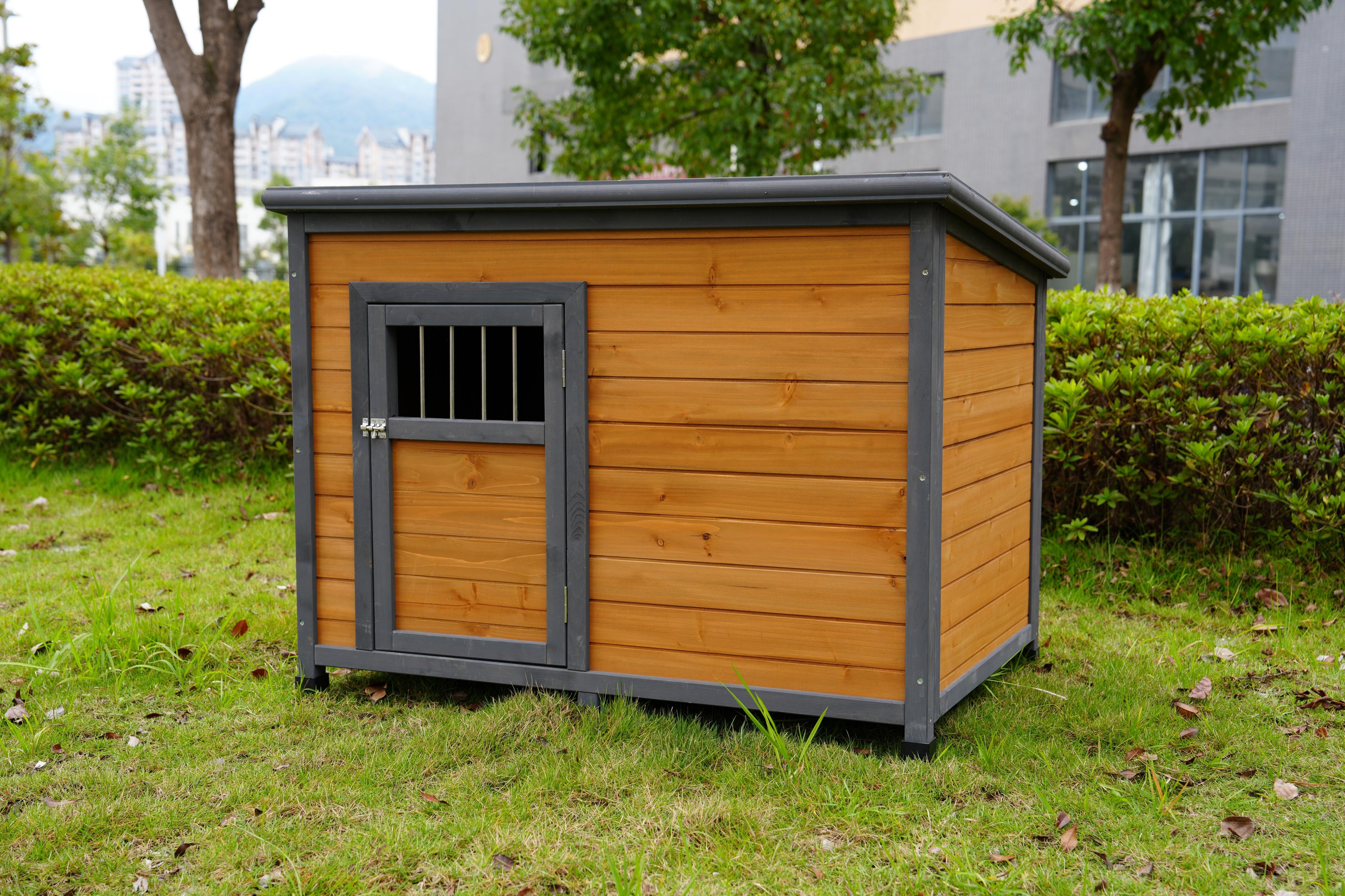 Maison de chiens en bois massif 45"