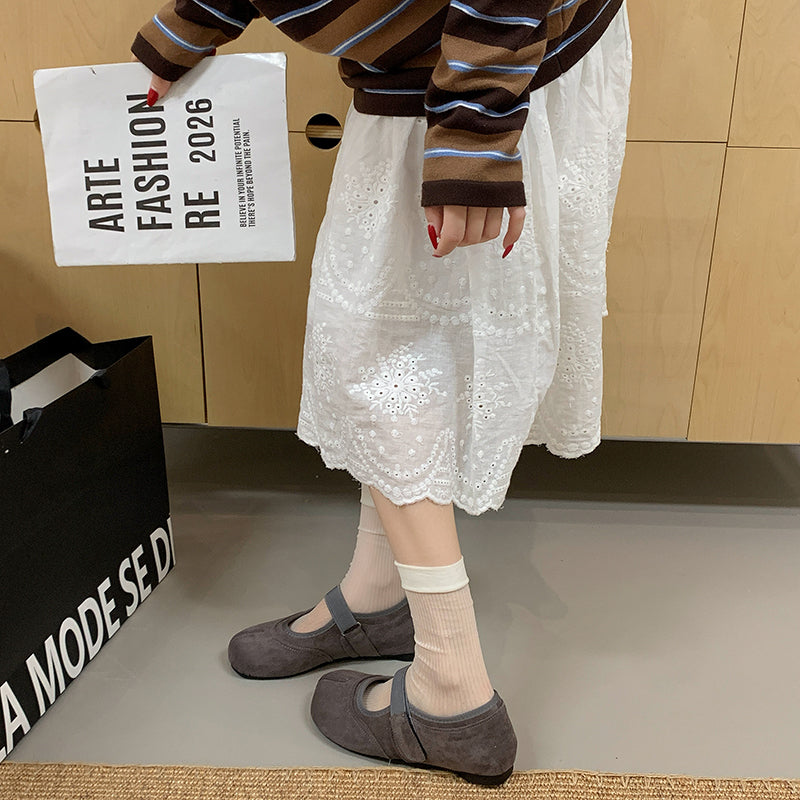 Femmes 6cm Hauteur invisible Augmenter Mary Jane Flats