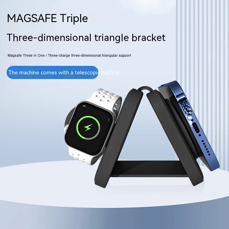 Chargeur magnétique sans fil Magsafe 15W pliable avec fil flexible