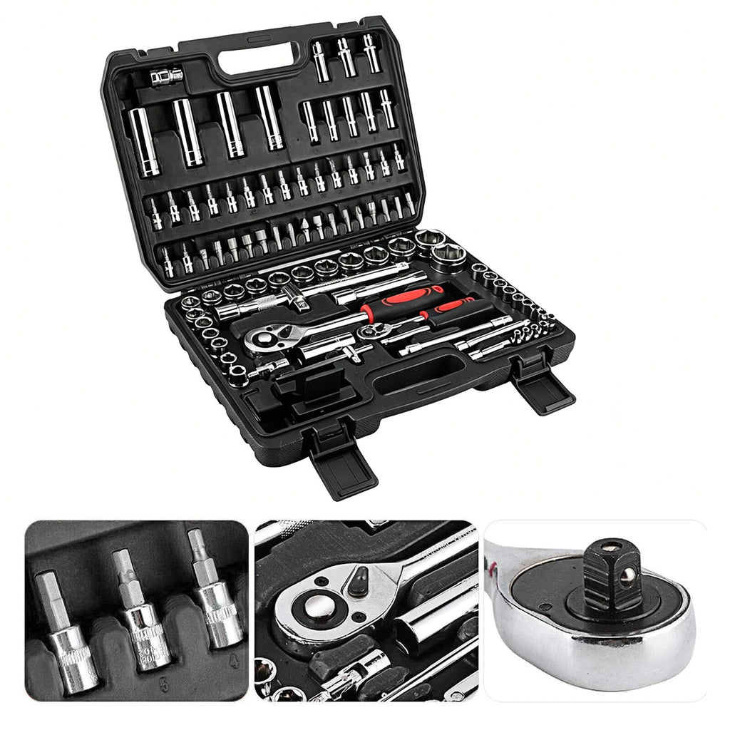 94 Pièces 1 2 & 1 4 Ensemble de prises de commande de visseuse Kit d'outil de clé de Bits