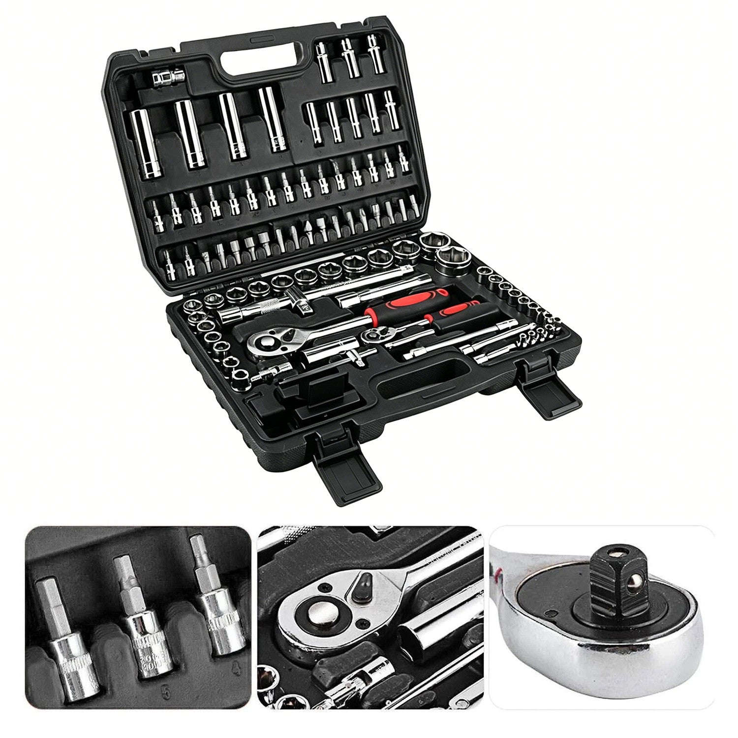 94 Pièces 1 2 & 1 4 Ensemble de prises de commande de visseuse Kit d'outil de clé de Bits
