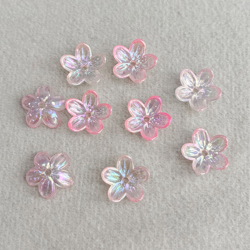 Graduent Perles Cinq-Petales Lumineuses Fleurs Acryliques